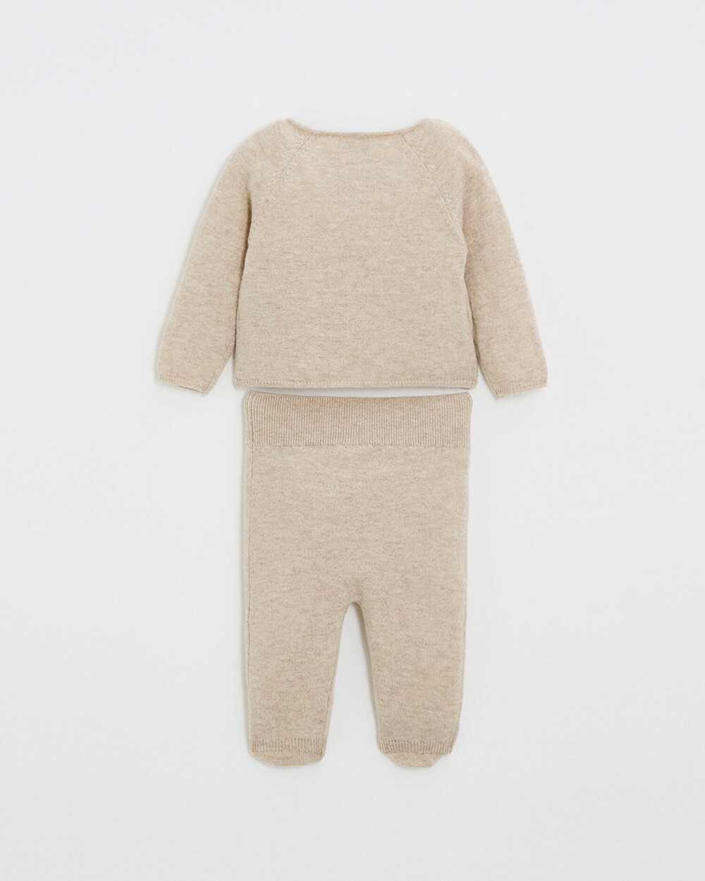 Embroidered Merino wool set Color Beige  Natalys