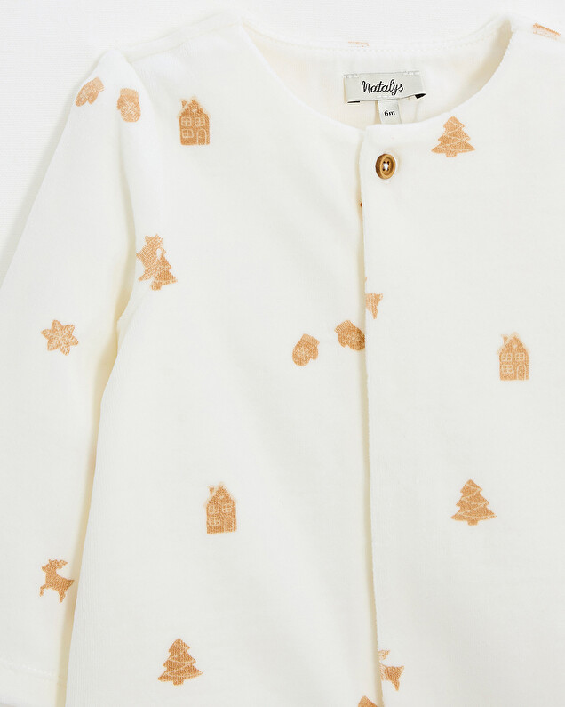 Printed velvet sleepsuit Cookie print  Natalys