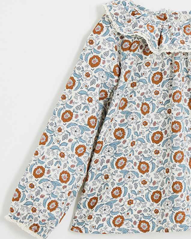 Printed blouse Folk flower print  Natalys