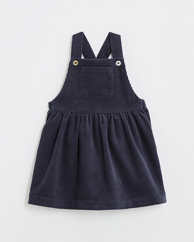 Velvet overall dress Night blue color  Natalys