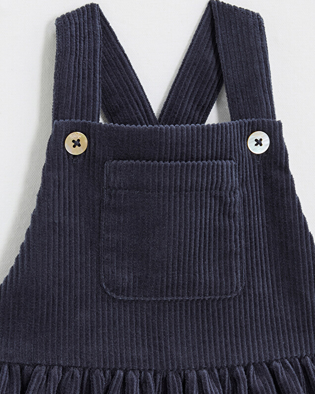Velvet overall dress Night blue color  Natalys