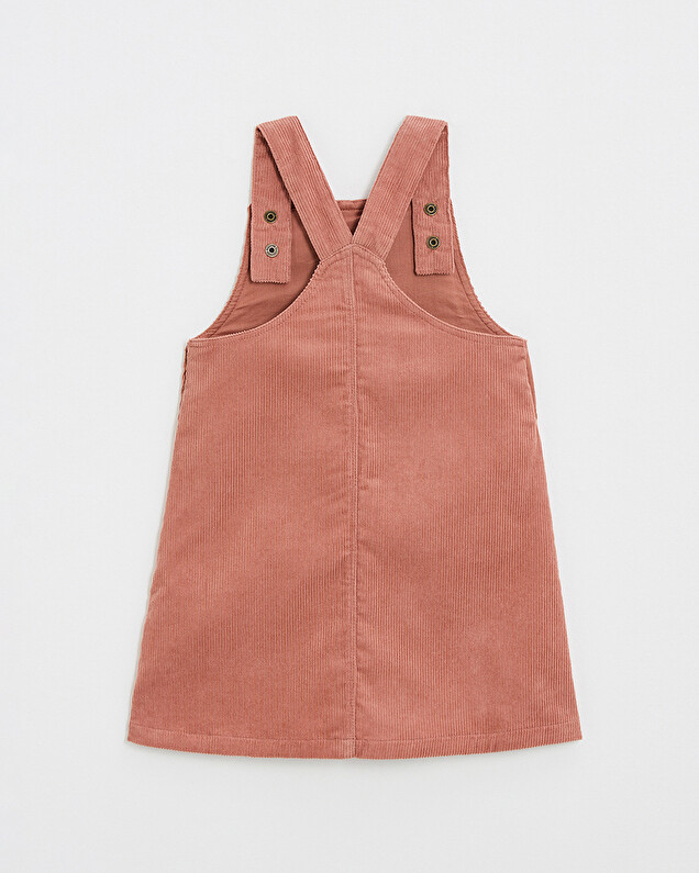 Velvet overall dress Begonia pink colors Natalys