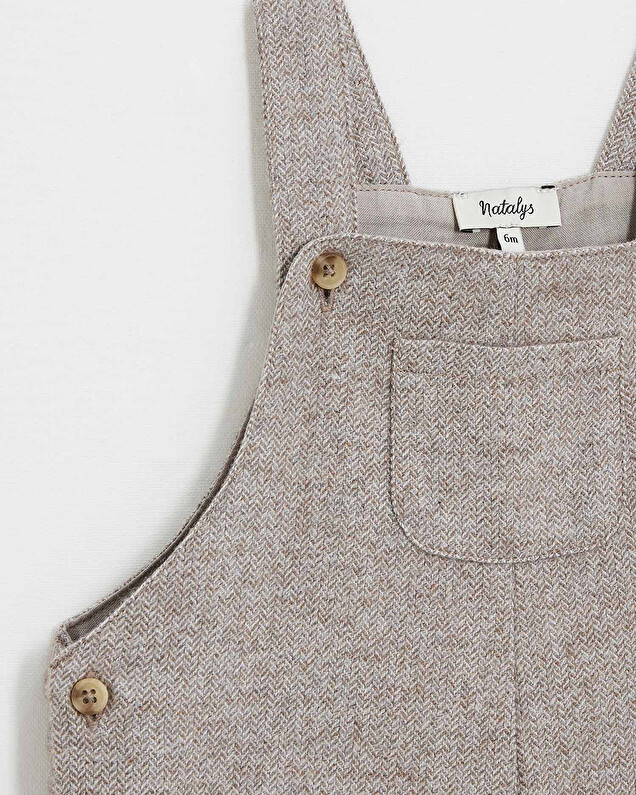 Flannel overalls Beige color  Natalys