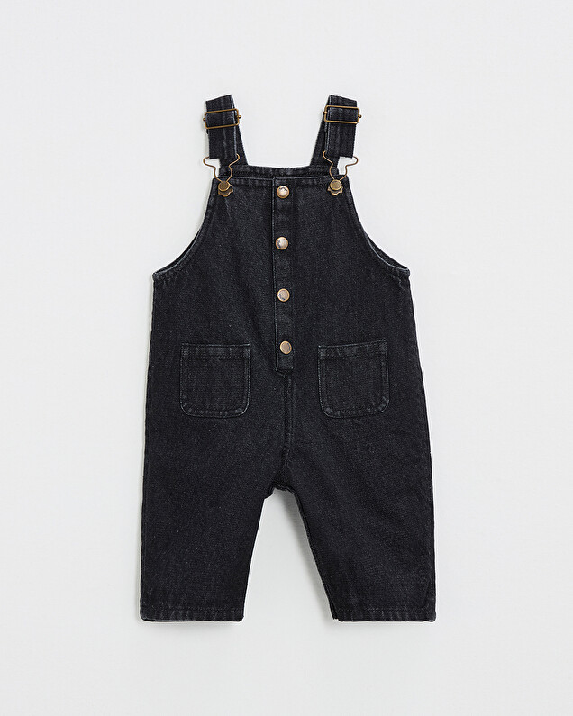 Long denim overalls Charcoal gray color  Natalys