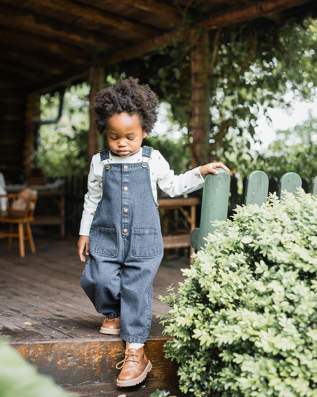 Long denim overalls Charcoal gray color  Natalys