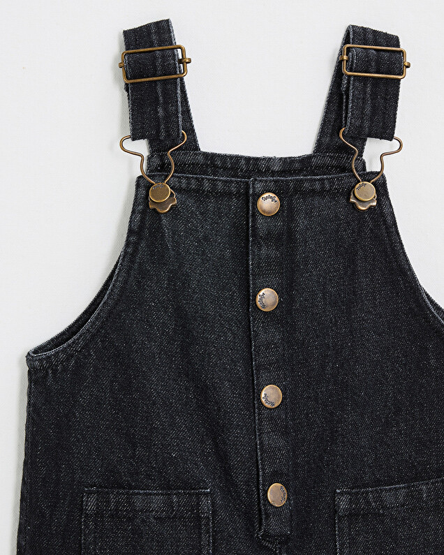Long denim overalls Charcoal gray color  Natalys