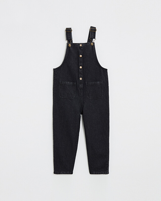 Long denim overalls Charcoal gray color  Natalys