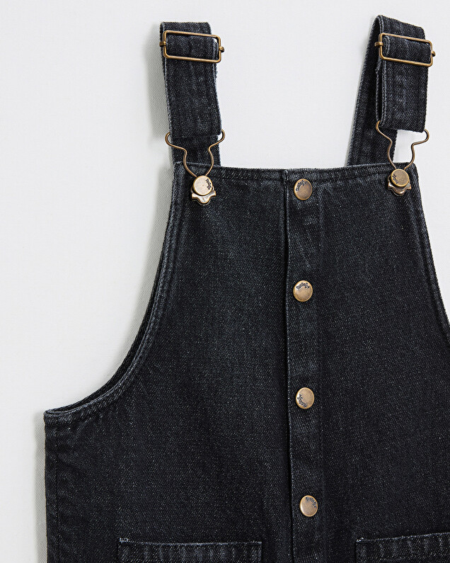 Long denim overalls Charcoal gray color  Natalys