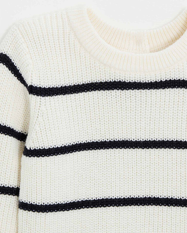 Striped knit sweater Ecru color  Natalys