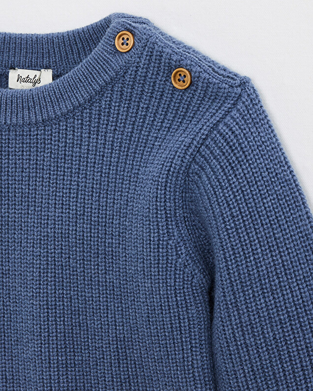 Fancy knit sweater Night blue color  Natalys