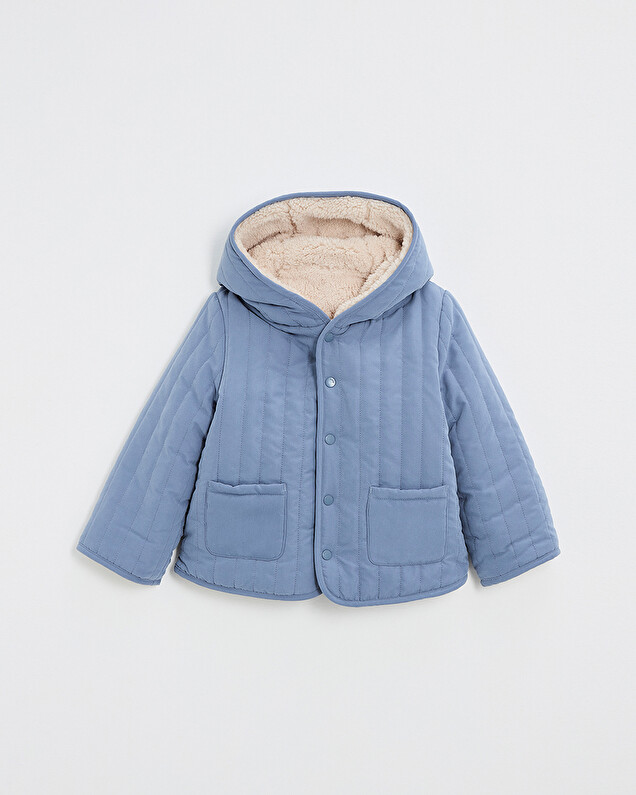 Reversible water-repellent coat Night blue color  Natalys