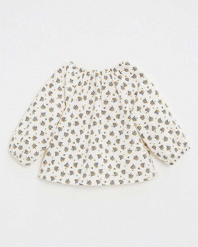Velvet blouse Gold button print  Natalys