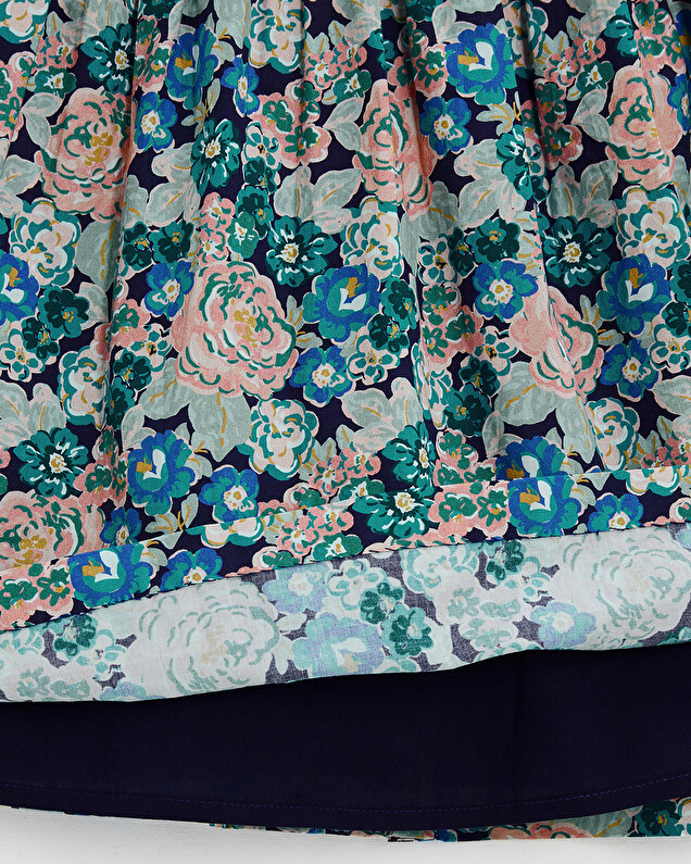 Sleeveless poplin dress Large flower print Natalys