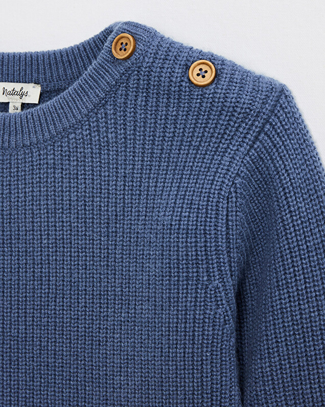 Fancy knit sweater Night blue color  Natalys
