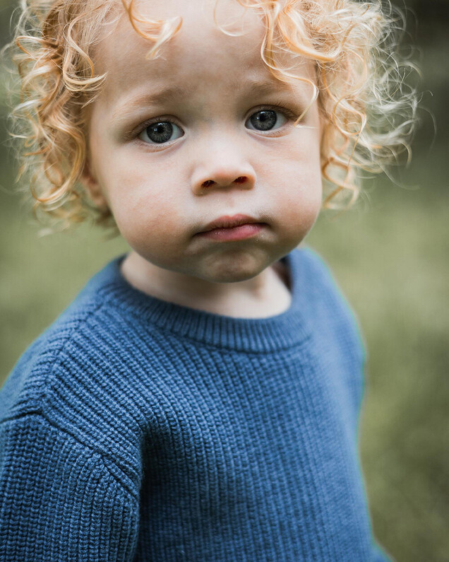 Fancy knit sweater Night blue color  Natalys