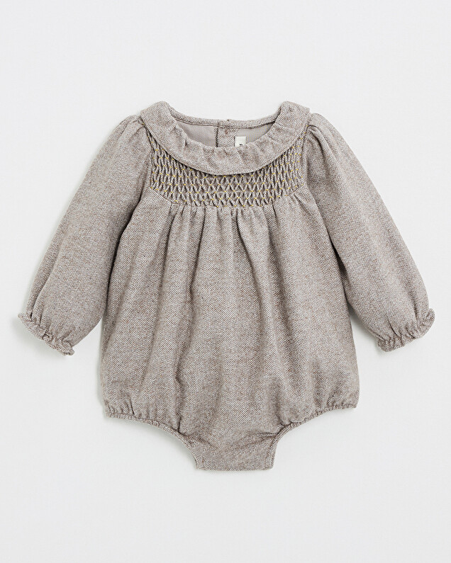 Flannel romper Beige color  Natalys