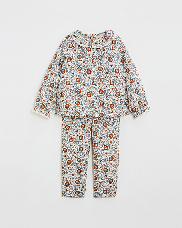 Two-piece printed pajamas Folk flower print  Natalys