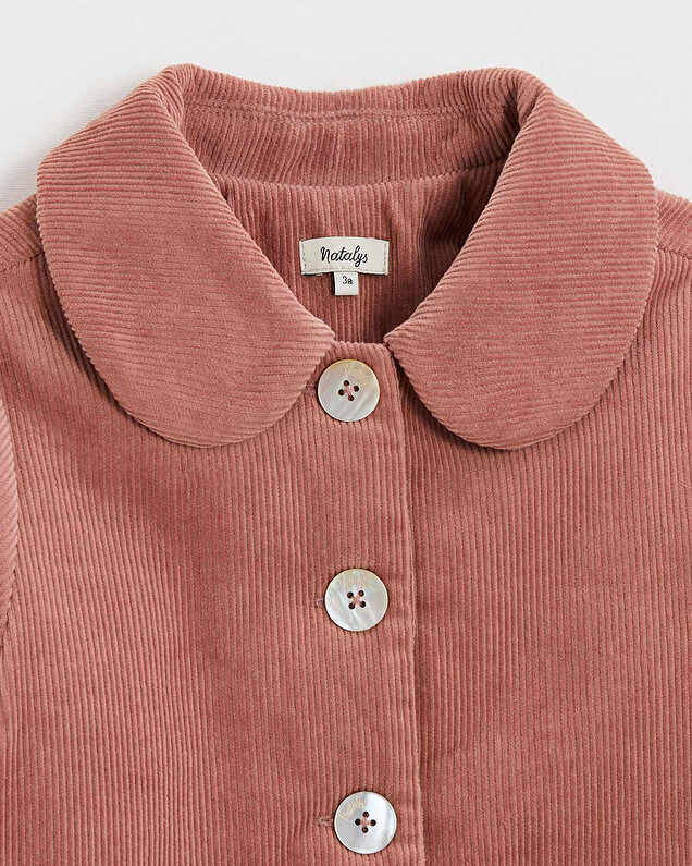 Corduroy coat Begonia pink colors Natalys