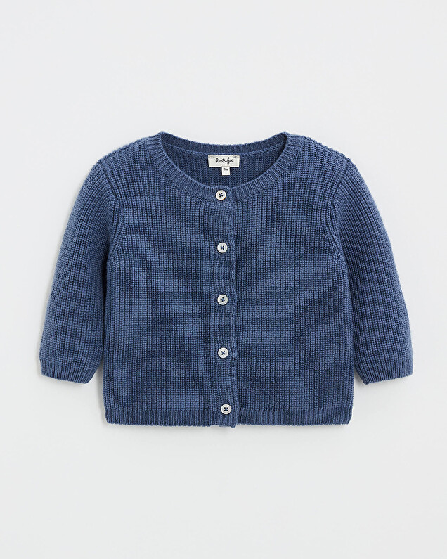 Merino wool vest Blue color Natalys
