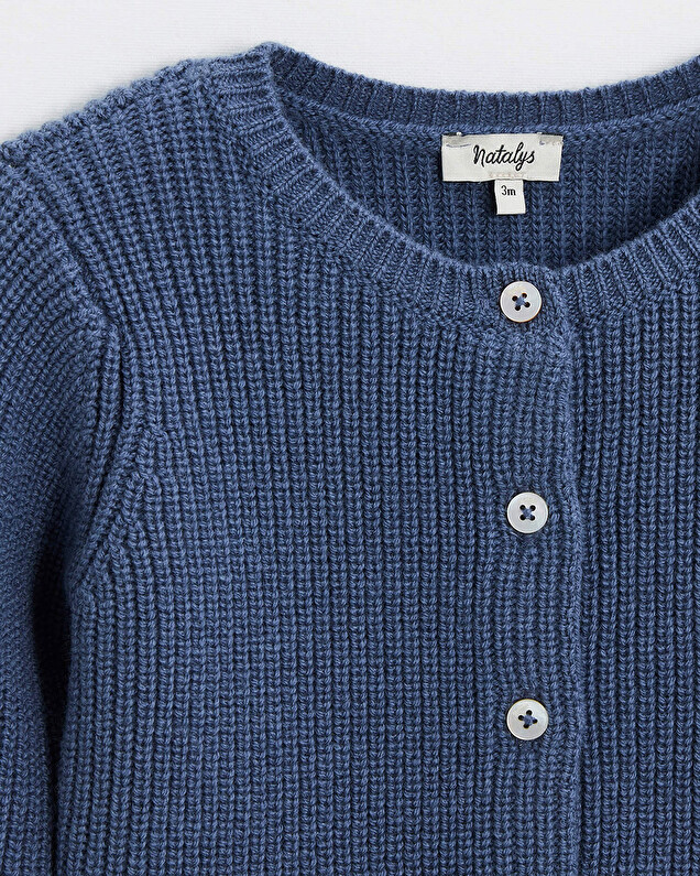 Merino wool vest Blue color Natalys