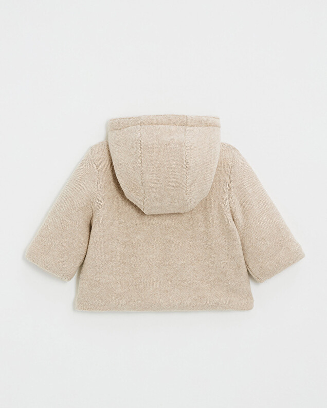 Merino wool hooded jacket Color Beige  Natalys