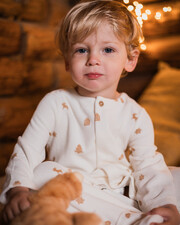 Printed velvet sleepsuit Cookie print  Natalys