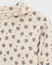 Printed fleece sweatshirt Gold button print  Natalys