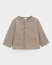 Gingham shirt Anthracite grey/beige color  Natalys