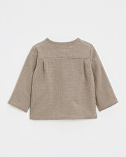 Gingham shirt Anthracite grey/beige color  Natalys