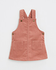 Velvet overall dress Begonia pink colors  Natalys