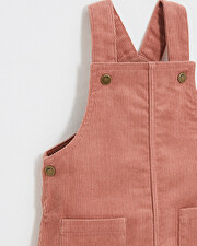 Velvet overall dress Begonia pink colors  Natalys
