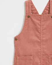 Velvet overall dress Begonia pink colors  Natalys