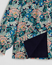 Printed poplin blouse Large flower print  Natalys