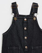 Long denim overalls Charcoal gray color  Natalys