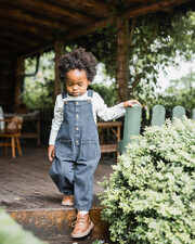 Long denim overalls Charcoal gray color  Natalys
