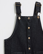 Long denim overalls Charcoal gray color  Natalys