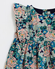 Sleeveless poplin dress Large flower print  Natalys