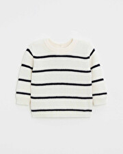 Striped knit sweater Ecru color  Natalys
