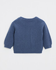 Fancy knit sweater Night blue color  Natalys