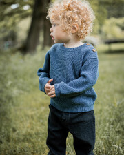 Fancy knit sweater Night blue color  Natalys