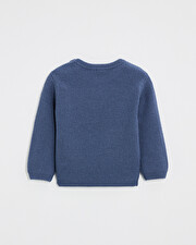 Fancy knit sweater Night blue color  Natalys