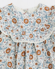 Long sleeve printed dress Folk flower print  Natalys