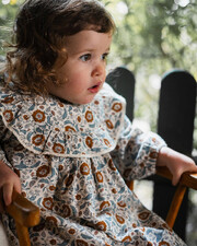 Long sleeve printed dress Folk flower print  Natalys