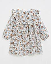Long sleeve printed dress Folk flower print  Natalys