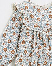 Long sleeve printed dress Folk flower print  Natalys