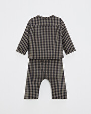 Two-piece flannel pajamas Heather anthracite gray color  Natalys