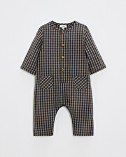 One-piece flannel pajamas Heather anthracite gray color  Natalys