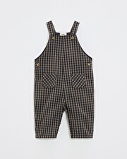 Long flannel overalls Heather anthracite gray color  Natalys