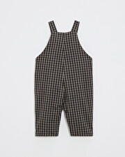 Long flannel overalls Heather anthracite gray color  Natalys