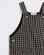 Long flannel overalls Heather anthracite gray color  Natalys